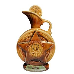 Historic Jim Beam Elks Centennial Bourbon Whiskey Bottle 1968 (empty) B.P.O.E